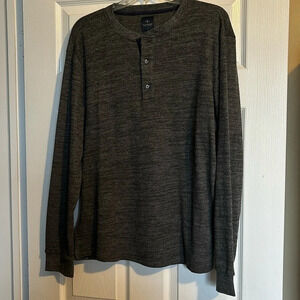 Tailorbyrd men’s gray long sleeve soft henley sweater size large